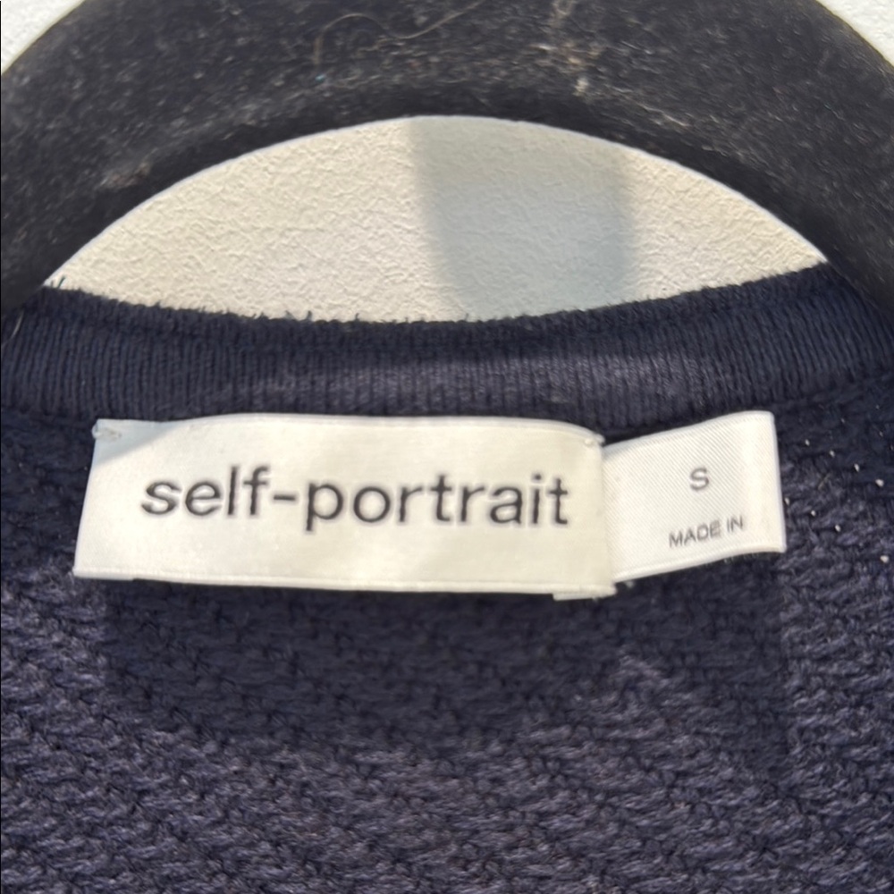 Self-Portrait Black navy cardigan sweater jacket - Picture 2 of 5